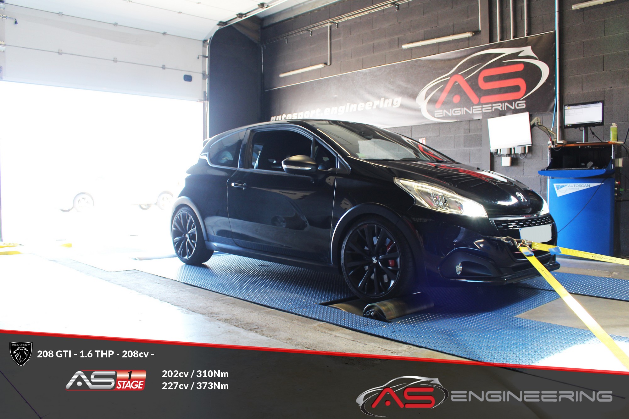 Reprogrammation Moteur Peugeot 208 GTI 1.6 THP 208cv Toulouse Banc De Puissance AS31, reprog